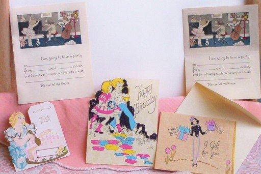 SOLD! LOT: 5 Vintage Greeting Cards- Different Occassions