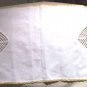 Crocheted Yellow Flowers on Linen Table Runner/Doily/Doilie FREE SHIPPING!