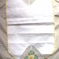 Crocheted Yellow Flowers on Linen Table Runner/Doily/Doilie FREE SHIPPING!
