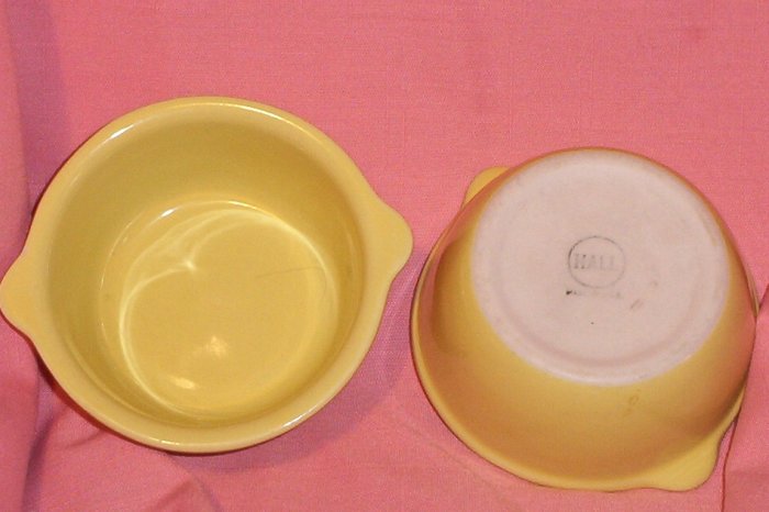 LOT: 2 Vintage Hall Yellow Custard Cups/Ramekin FREE SHIPPING!