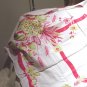 Vintage Printed Table Cloth Red & Green Fruits and Vines on White Linen FREE SHIPPING!