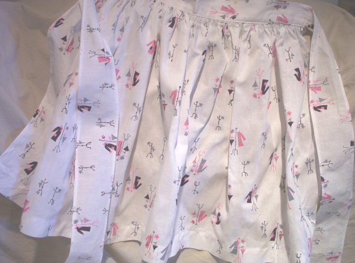 Handmade Cotton Half Apron with Coat Tree Pattern-FREE SHIPPING