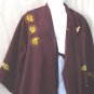 Japanese Maroon Kimono with Yellow Bird Embroidery FREE SHIPPING!