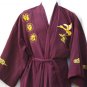 Japanese Maroon Kimono with Yellow Bird Embroidery FREE SHIPPING!