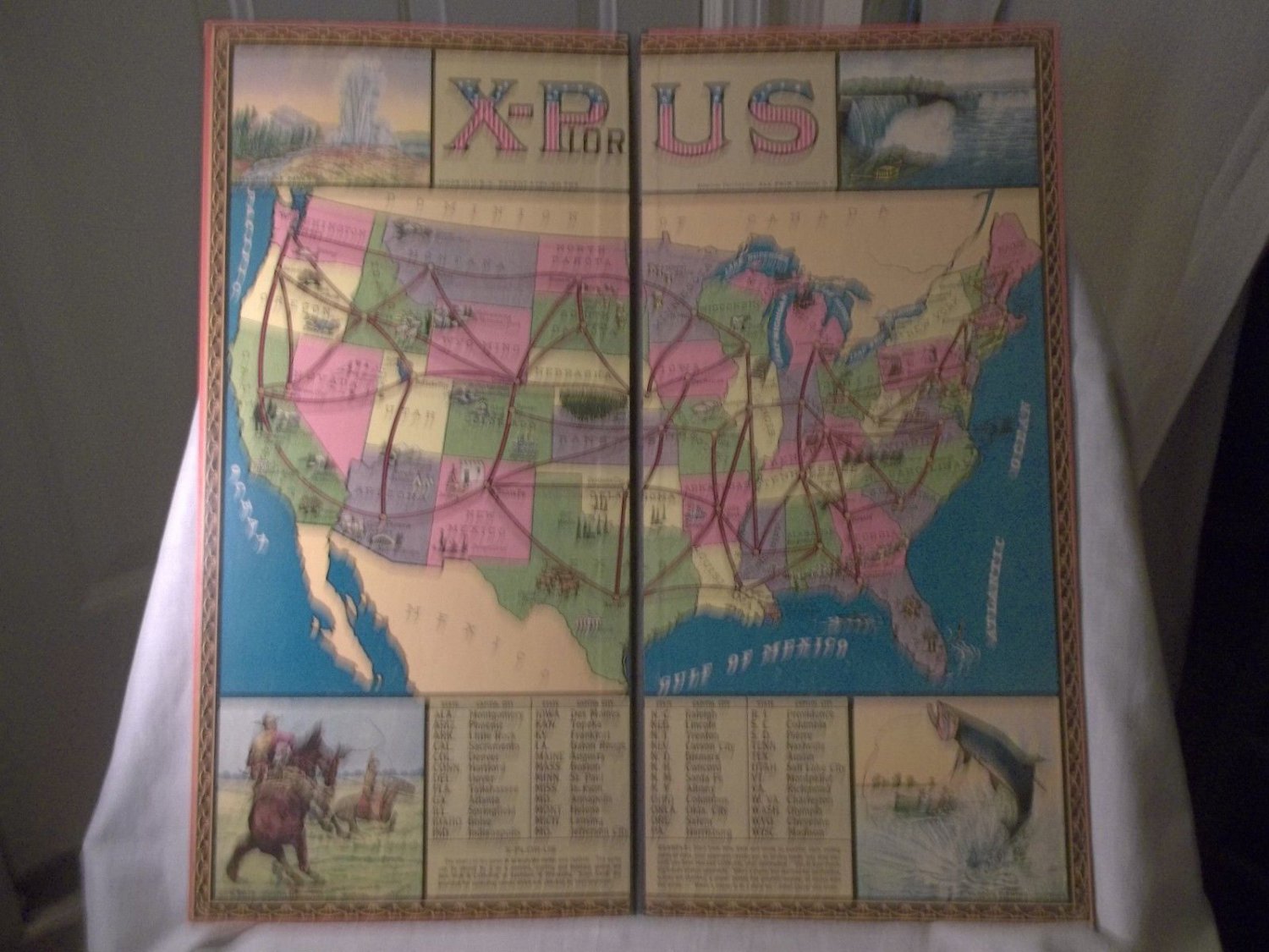 XPlor US Game Board ONLY AllFair Games Toys Vintage Maybe 1920s No