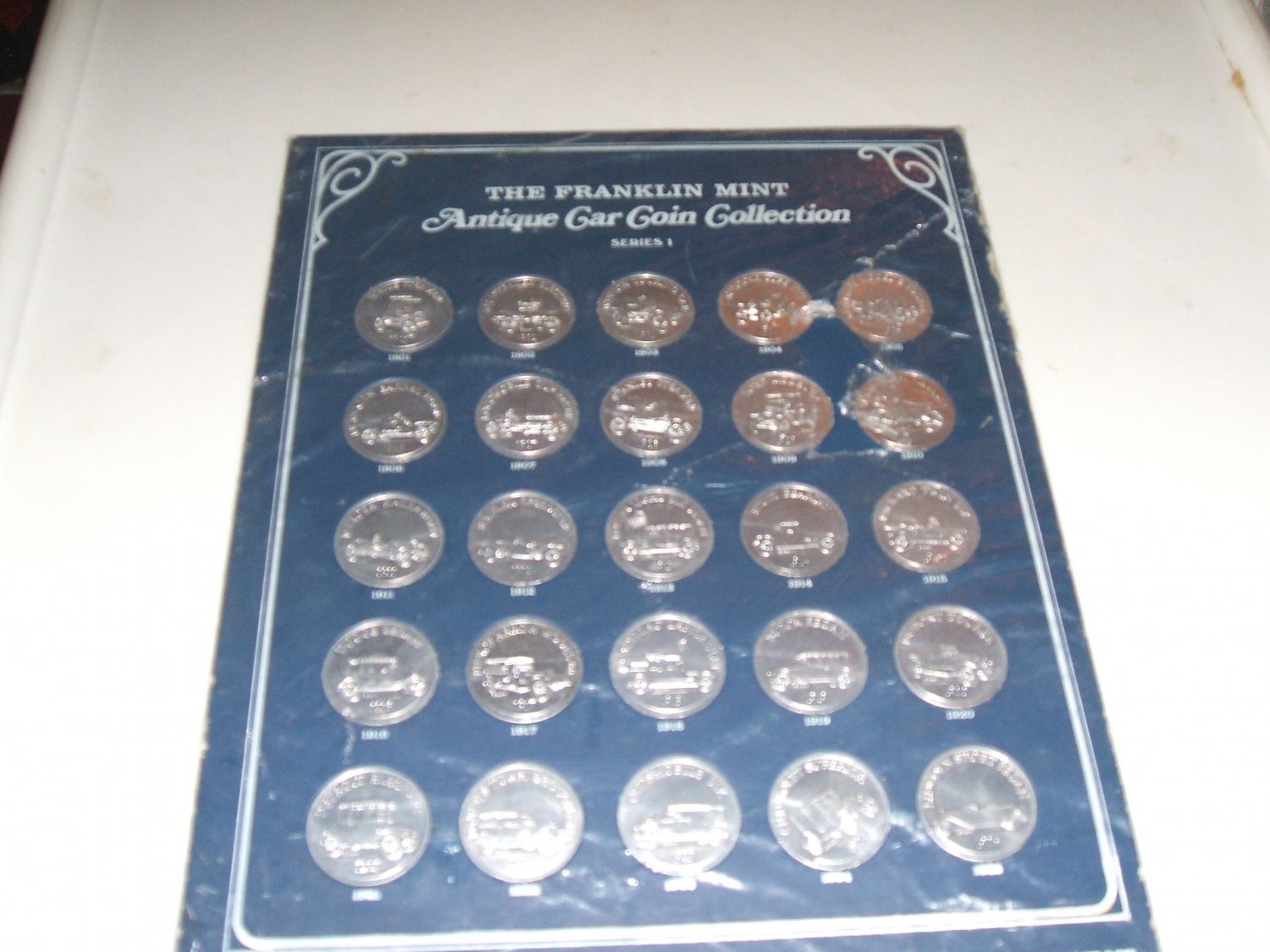 Franklin Mint Antique Car Coin Collection Series 1 Silver