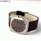 TRENDY STEEL WATCH WITH GENUINE LEATHER STRAP AND LUMINOUS DIAL