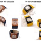 UNISEX CONVEX WOOD CASE WATCH IN LEATHER STRAP
