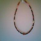 Anklet- Pink and black 81/2"