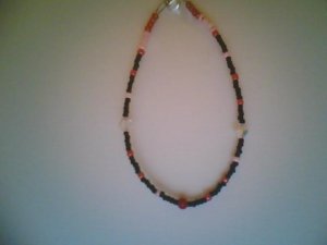 Anklet- Pink and black 81/2"