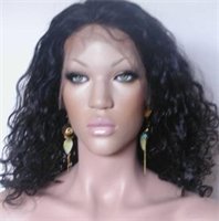 20" #1B---Body Wave 100% Indian Remy Full Lace Wig