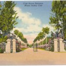 Miami Jockey Club, Hialeah Race Track Club Entrance, Miami, FL 1938 Curteich Postcard #0025