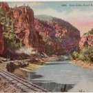 Echo Cliffs, Grand River Canon, CO Train Railroad Tracks circa 1915 Postcard Canyon Colorado, #0170