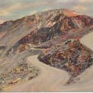 Switchbacks & Summit from Highway, Pike's Peak, CO Postcard 1935  #0219