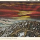 Summit of Pikes Peak at Sunrise   CO Postcard  Circa 1930s  #0236