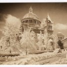 First Church of Christ, Scientist Boston, MA snow fall 1945 Sepia Postcard  #0344
