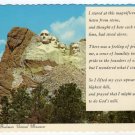 Mount Rushmore National Monument Postcard Prayer God's Will Dexter C. J. Tounsley photo  #0367