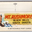 Mt. Rushmore postcard folder, 6 detachable postcards intact,  Plastichrome early 1960s  #0368