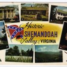 Shenandoah Valley, VA Postcard Multi-scene Confederate Flag  #0470