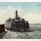 Bristol Ferry Boat leaving the dock Bristol, RI Polychrome Postcard early 1900s   #0490
