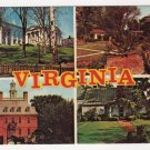 Virginia Multi-view postcard State Capitol - Univ of VA - Governor's Palace - Ash Lawn  #0478