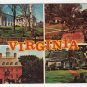 Virginia Multi-view postcard State Capitol - Univ of VA - Governor's Palace - Ash Lawn #0478