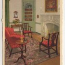 Parlour, George Wythe House, Williamsburg, VA postcard Swiss Made white border #0496