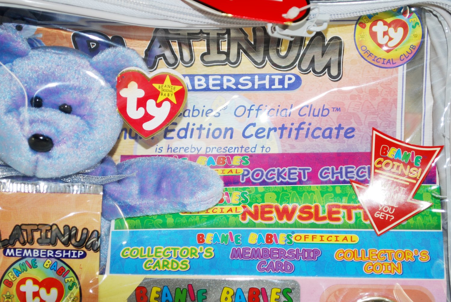Ty Clubby II Beanie Babies Official Club Kit Platinum Edition 1999