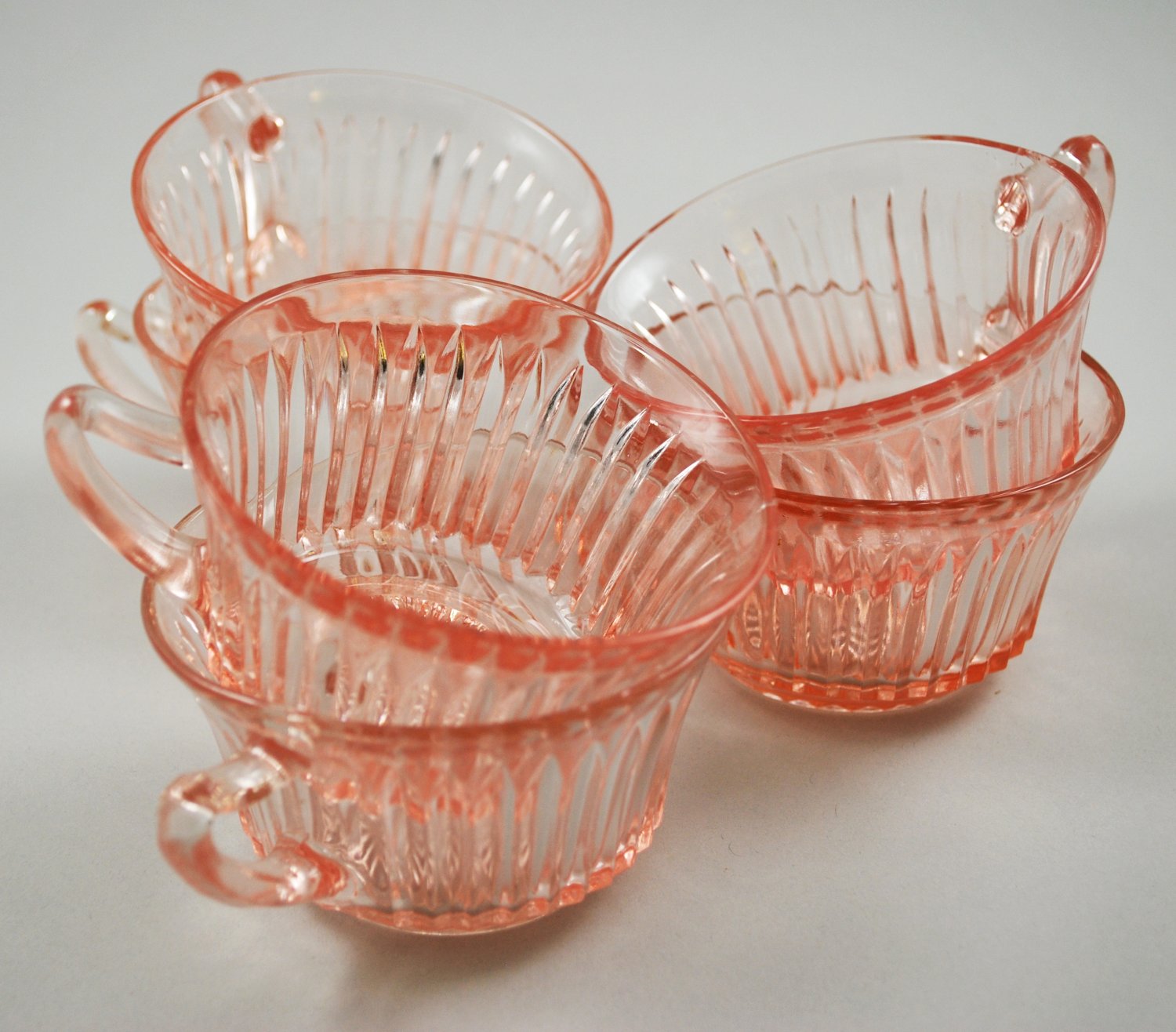 pink glass cups