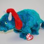 Hornsly The Dinosaur Blue Green Plush Ty Beanie Buddy Style 9407