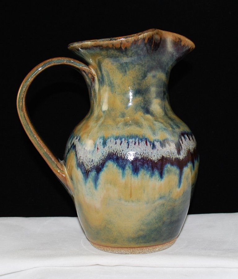 O'Quinn North Carolina Pottery Seagrove Misty River Signed Juice Pitcher