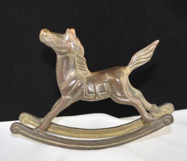 Brass Rocking Horse Figurine