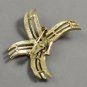 Vintage Baby Blue and Goldtone Metal Brooch Pin