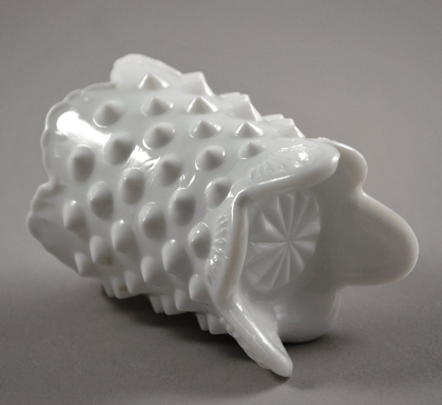 Fenton White Milk Glass Footed Hobnail Toothpick Holder