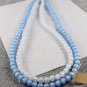 Vintage Lisner Blue Lucite Beads Costume Jewelry Two Strand Necklace