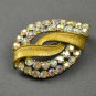Vintage Coro Aurora Borealis Rhinestone Brooch Pin