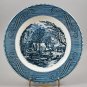 Royal China Dinnerware Vintage Blue Currier & Ives Dinner Plate