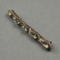 Vintage Silver Goldtone Metal Bar Brooch or Pin w/ Rhinestones