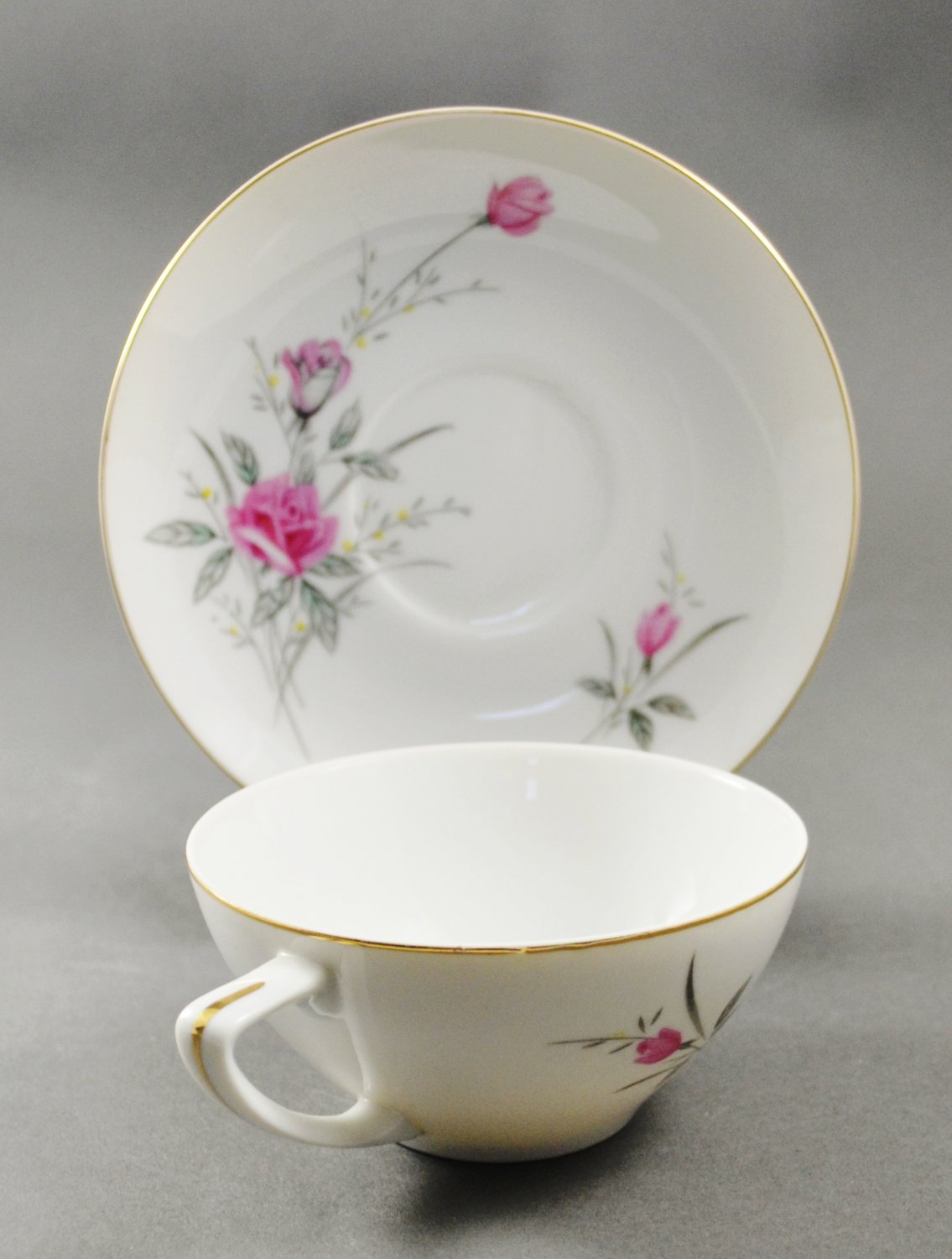 Fine China of Japan Golden Rose Tea Cup and Saucer