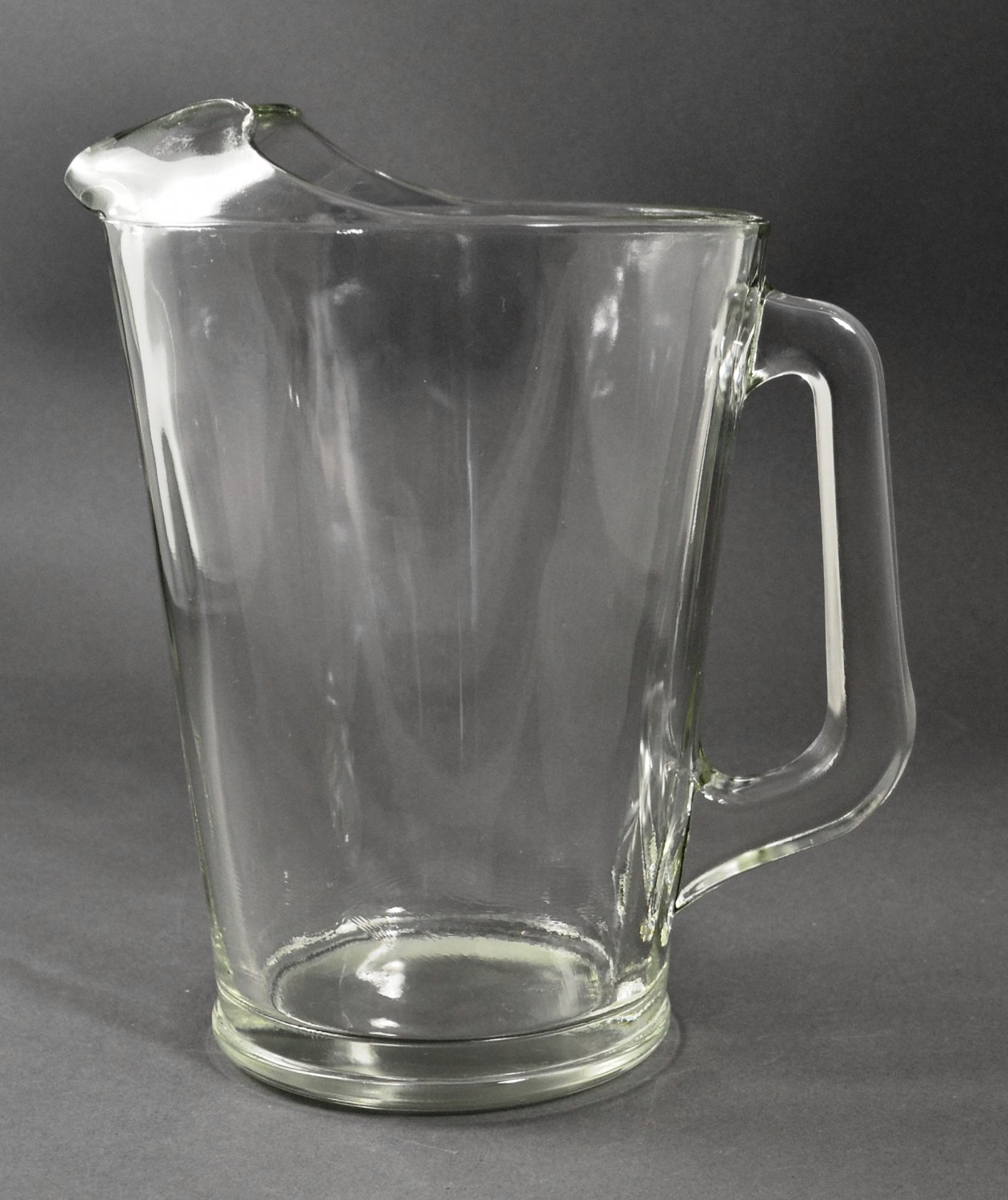 Vintage Clear Glass Pitcher W Ice Lip