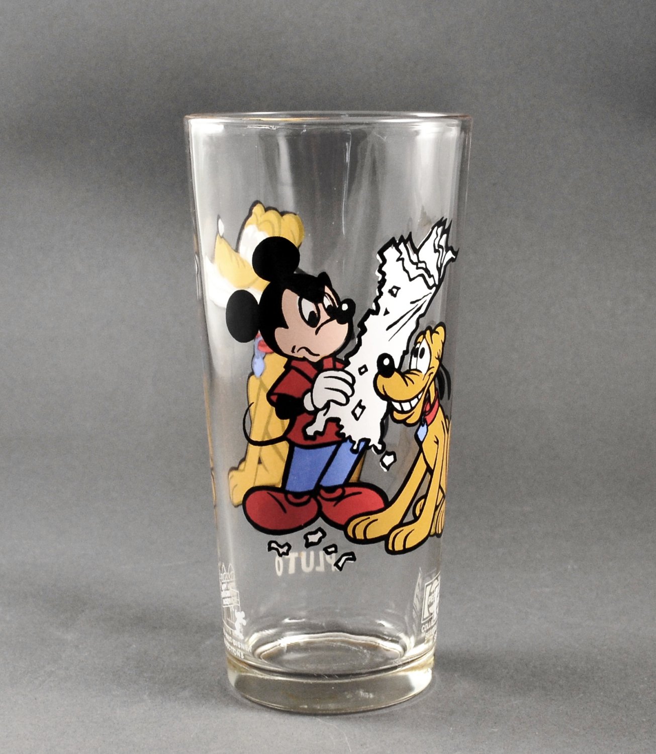 Vintage 1978 Disney Pluto Pepsi Tumbler Glass With Happy Birthday Mickey Mouse 