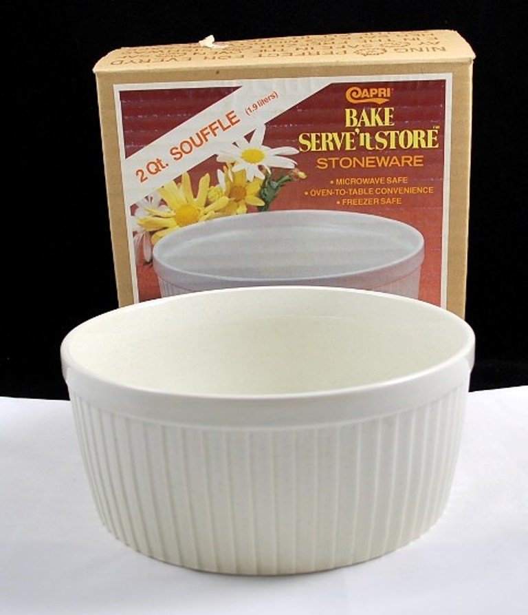 JMP Capri Bake Serve 'n Store Stoneware 2 Quart Souffle Dish