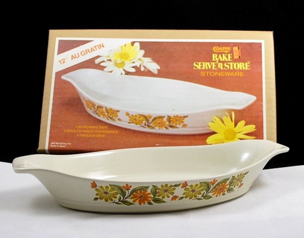 Capri Bake Serve 'n Store Stoneware Large AuGratin Baking Dish