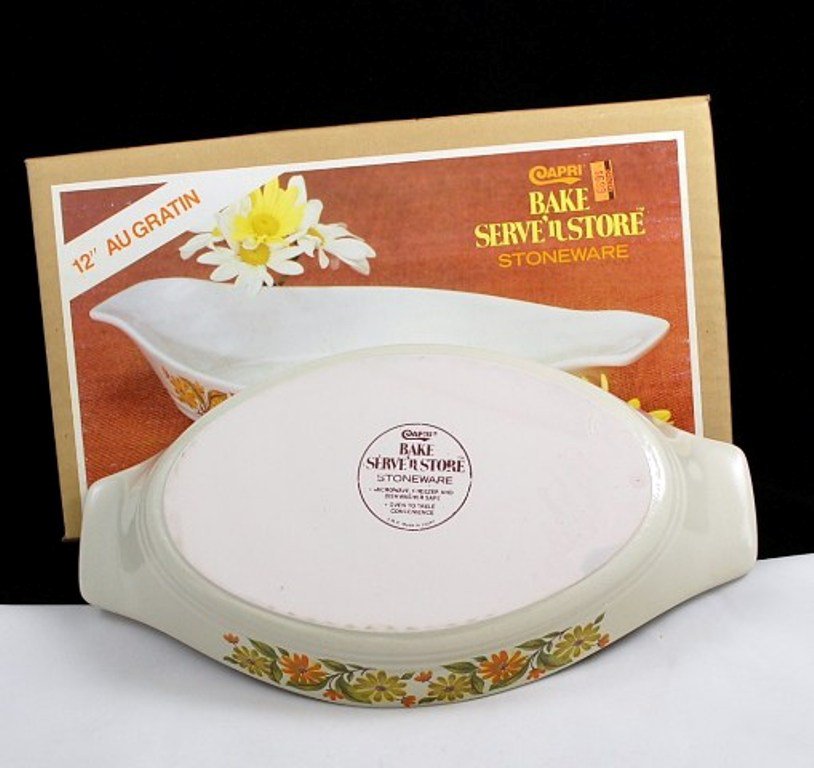 Capri Bake Serve 'n Store Stoneware Large AuGratin Baking Dish