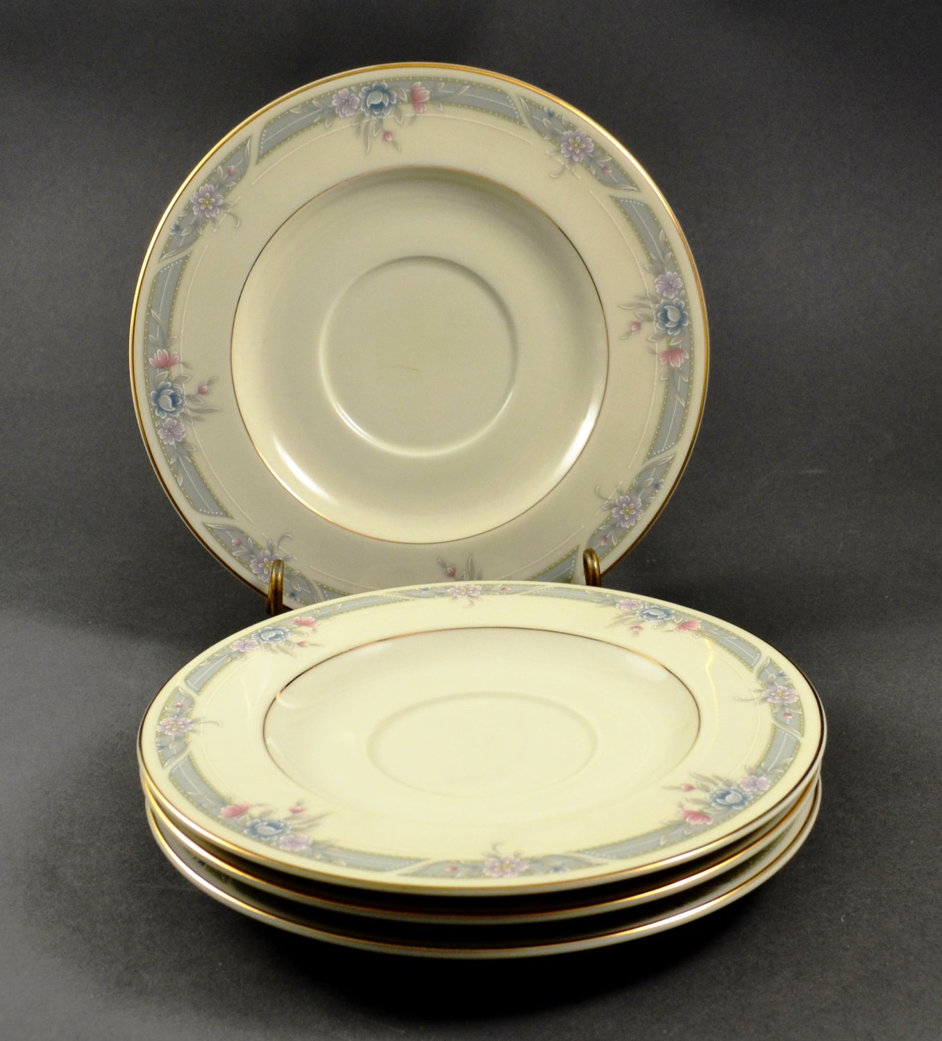 Set of 4 Sango Regency Fine Ivory China Maywood 1600 Saucers