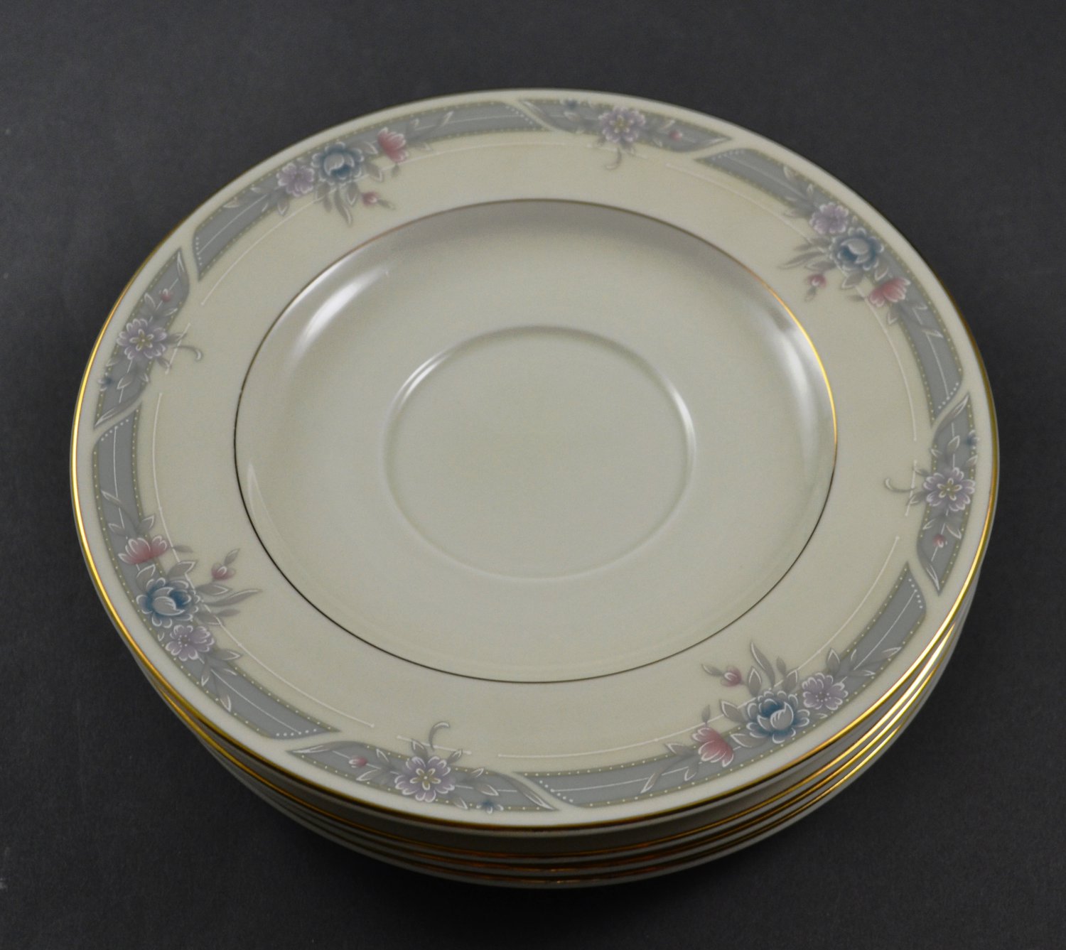 Set of 4 Sango Regency Fine Ivory China Maywood 1600 Saucers