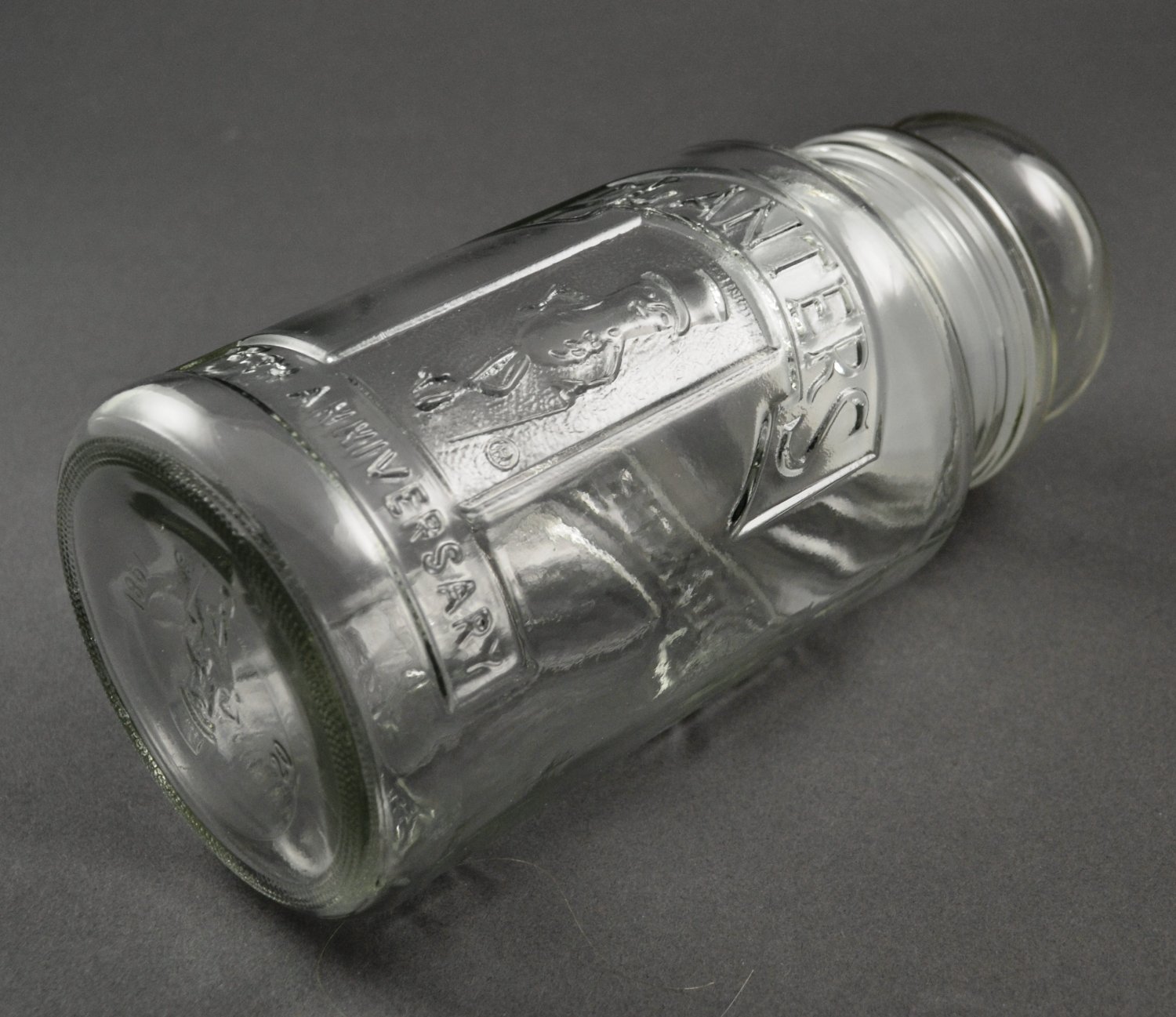 1981 Planters Mr. Peanut 75th Anniversary Clear Glass Jar w/ Lid