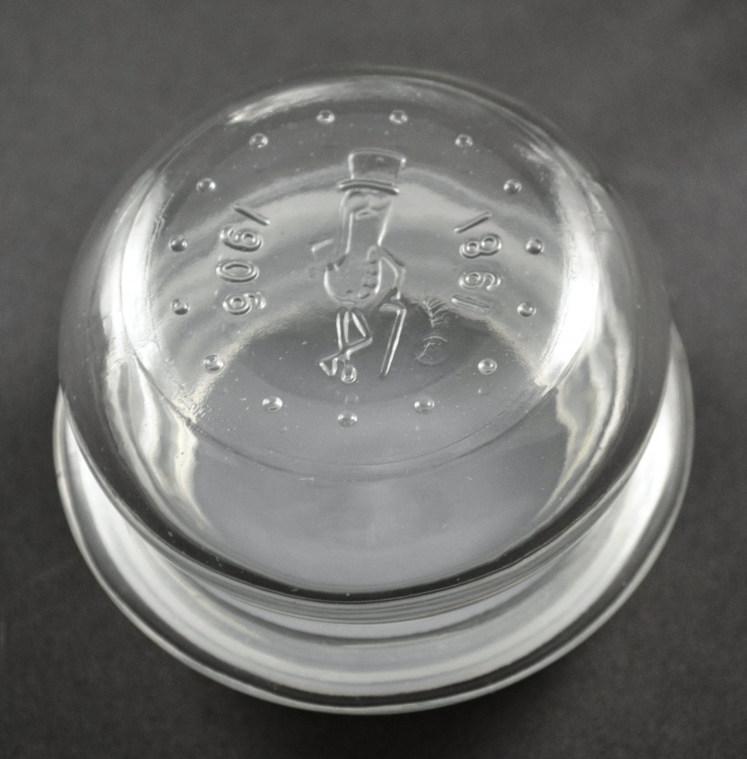 1981 Planters Mr. Peanut 75th Anniversary Clear Glass Jar w/ Lid