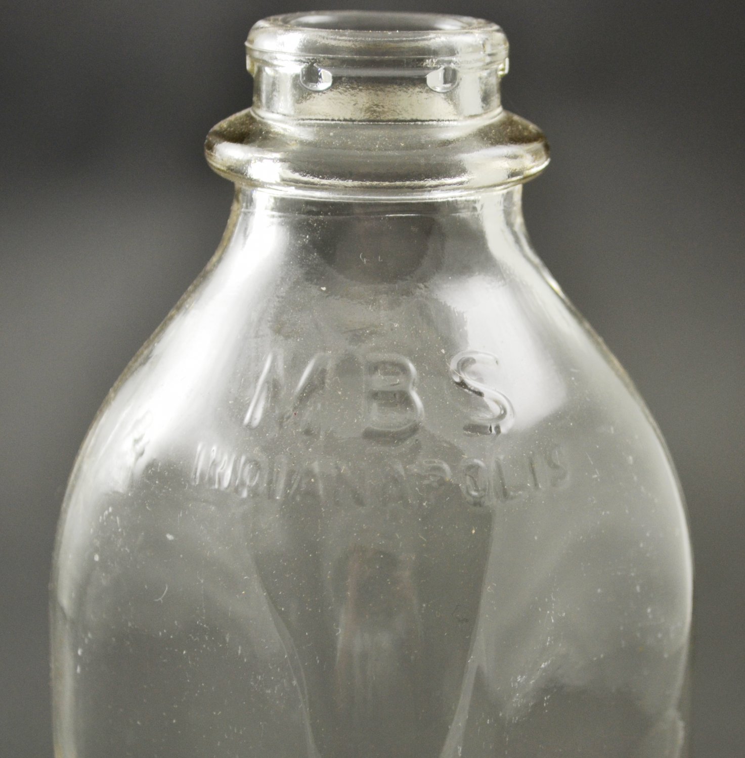 Set of 3 Vintage United Duraglas & MBS Indianapolis Glass Quart Milk