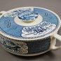 Royal China Vintage Currier & Ives Blue Covered Casserole Dish